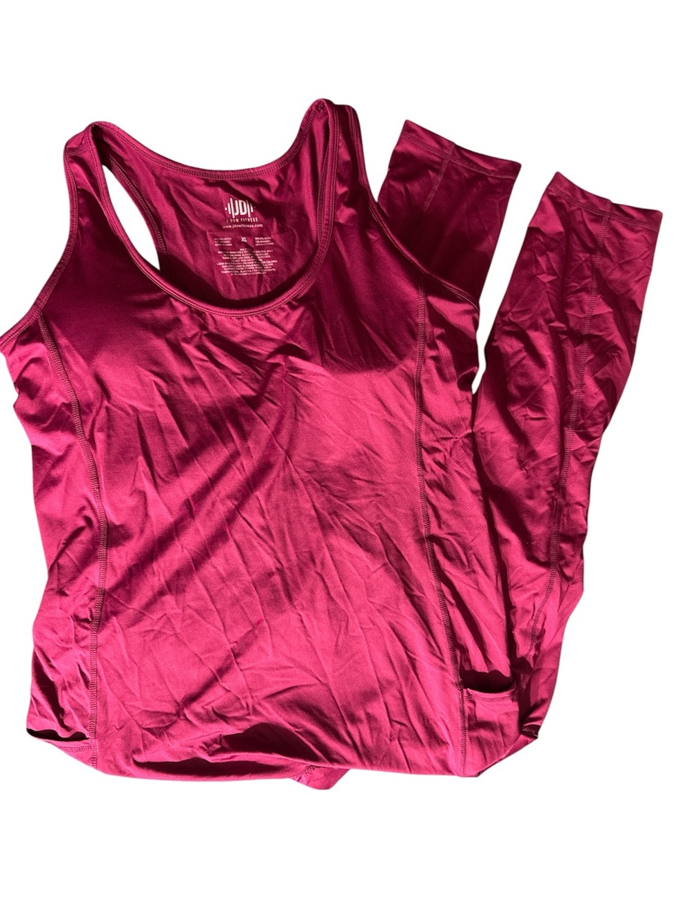 NWOT J. Dow Fitness Sleeveless Athletic Workout Jumpsuit / Romper Magenta XL